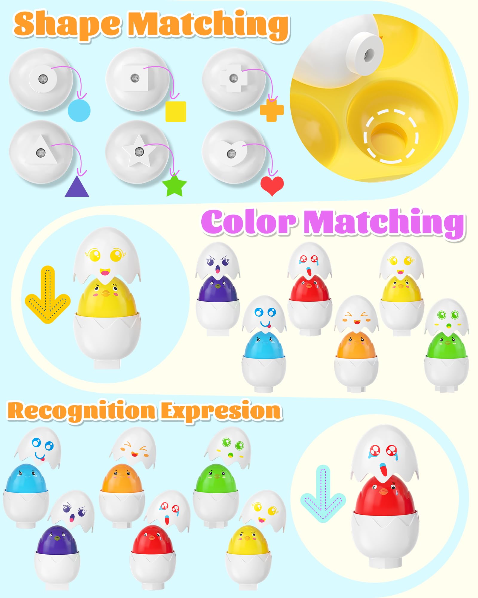 kecristv montessori egg toys provide screen-free Easter playtime.