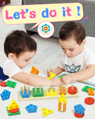 Kecristv toddler block puzzle stacking promotes fine motor skills during play