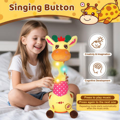 Keculf Dancing Giraffe Toy records your voice for delightful retell moments