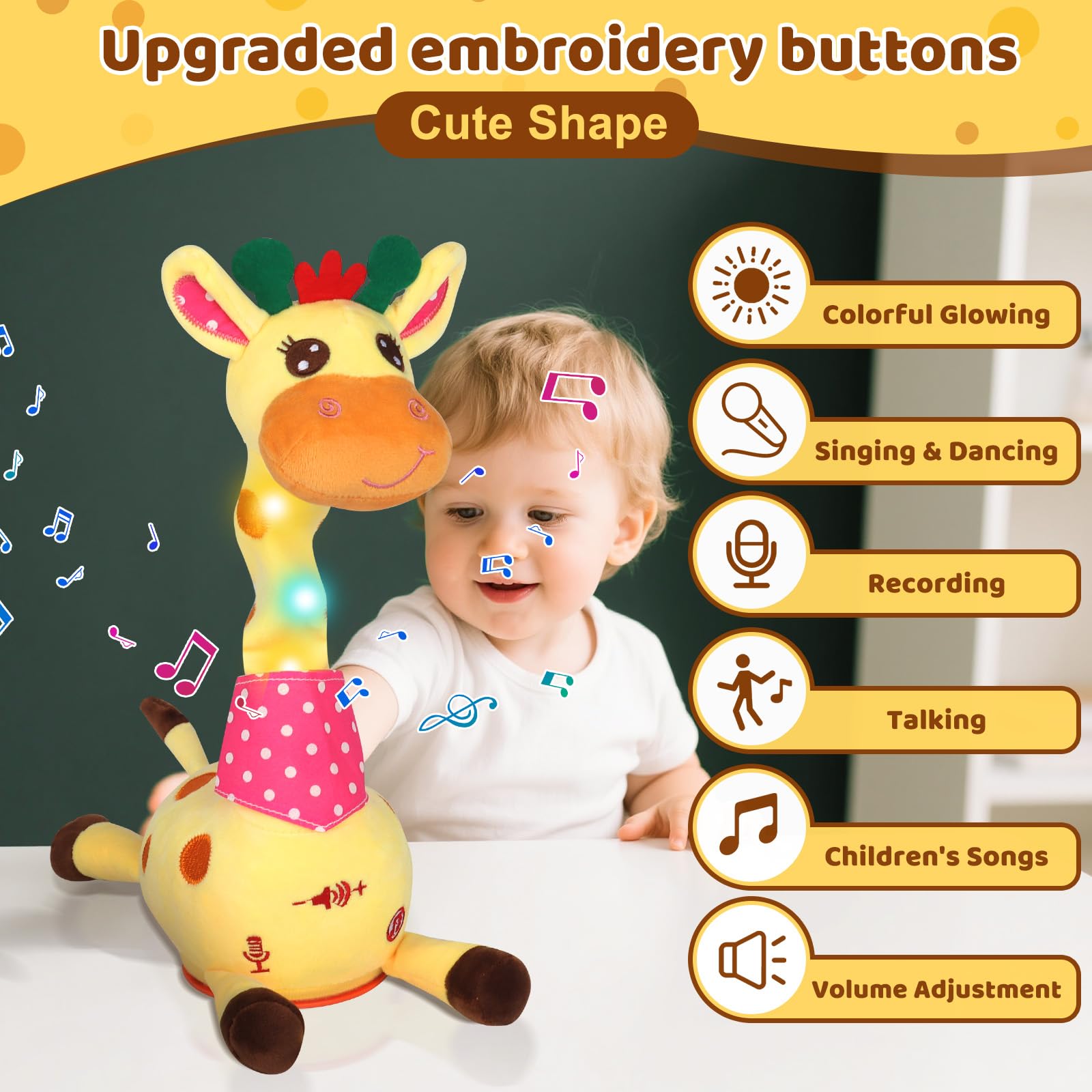 Keculf Dancing Giraffe Toy twists and dances with music for rhythm practice