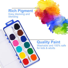 Keebor 24-pack watercolors in a sturdy case for bulk classroom use.