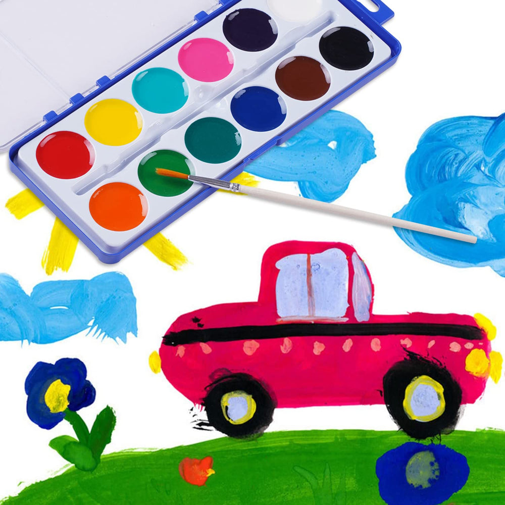 Keebor washable paints wipe away from skin and fabrics.