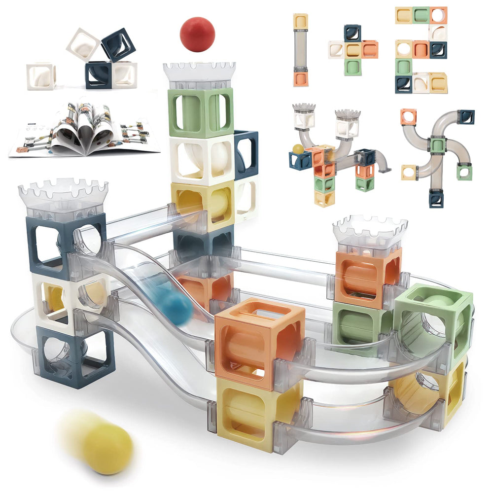 Keefun Marble Run magnetic blocks assembled for creative STEM play and durability.