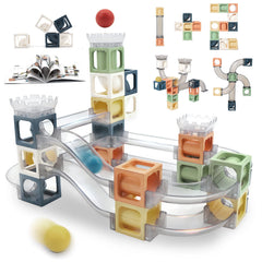 Keefun Marble Run magnetic blocks assembled for creative STEM play and durability.