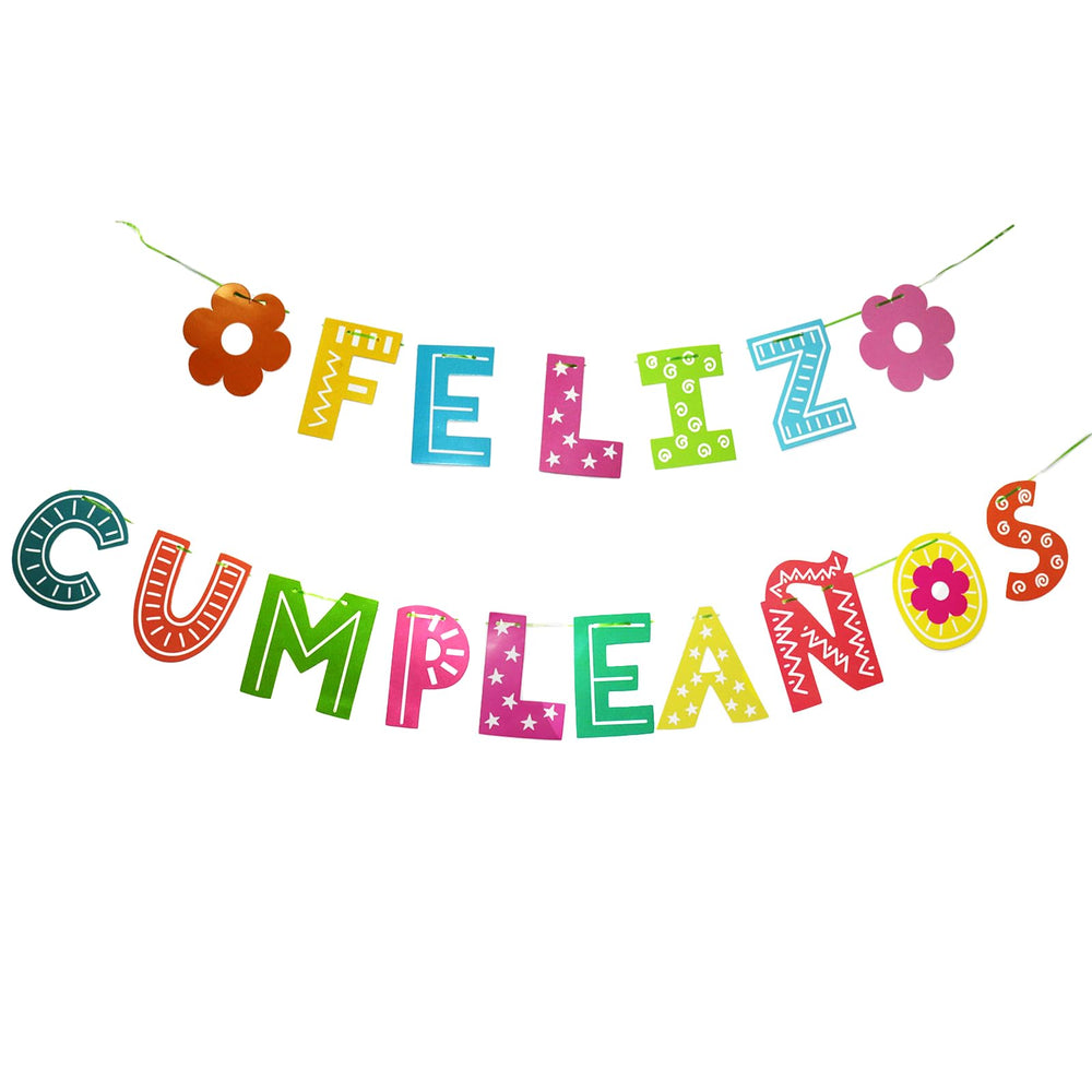 KEEGONU Spanish birthday banner with festive letters for celebrations.