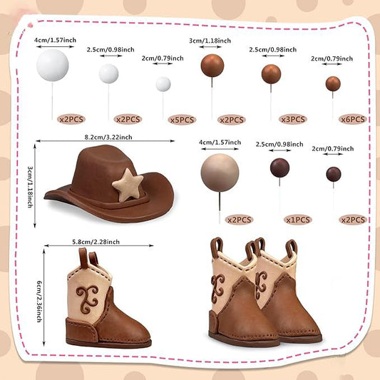 KEEPARTY cowboy boot topper adds rustic flair to birthday cake decorations.
