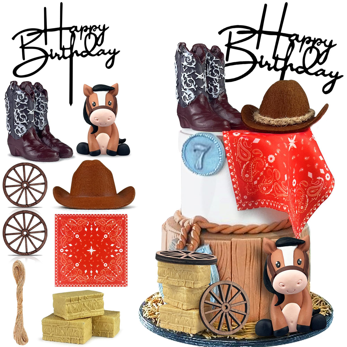 KEEPARTY cowboy hat cake topper adds Western flair for festive cakes