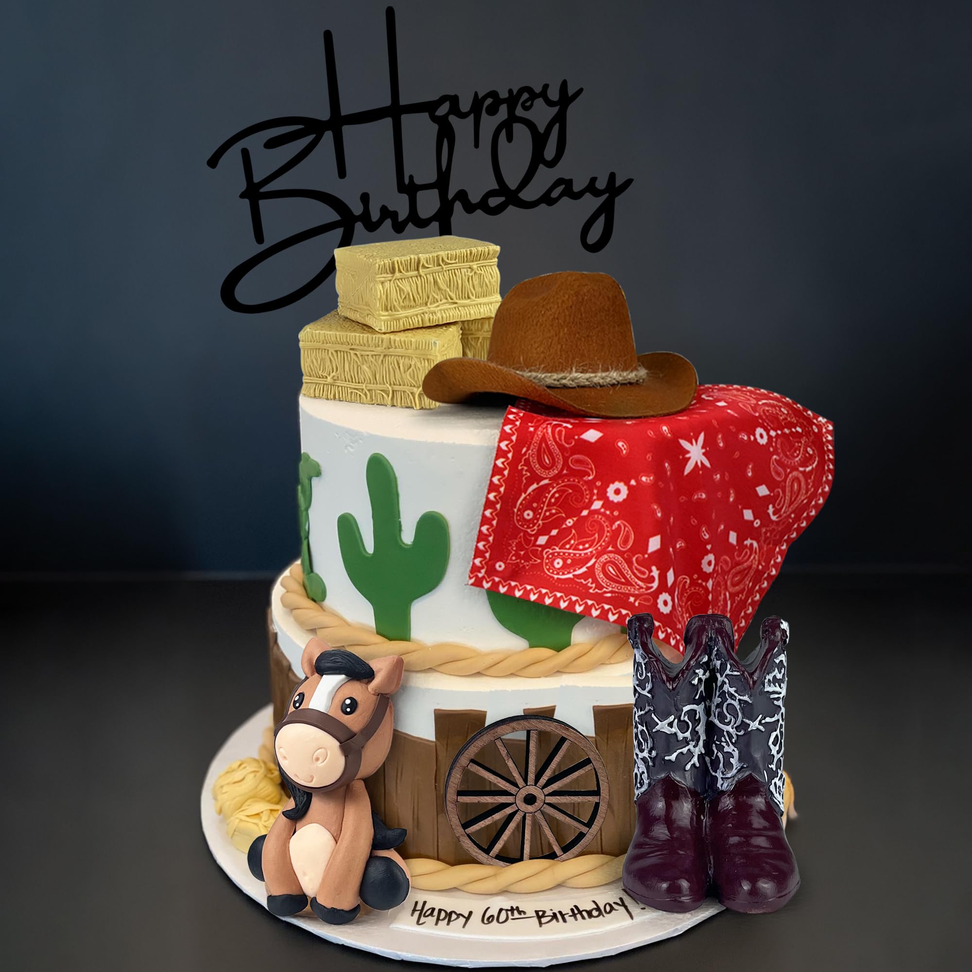 KEEPARTY hay bale decorations enhance country-themed cake displays