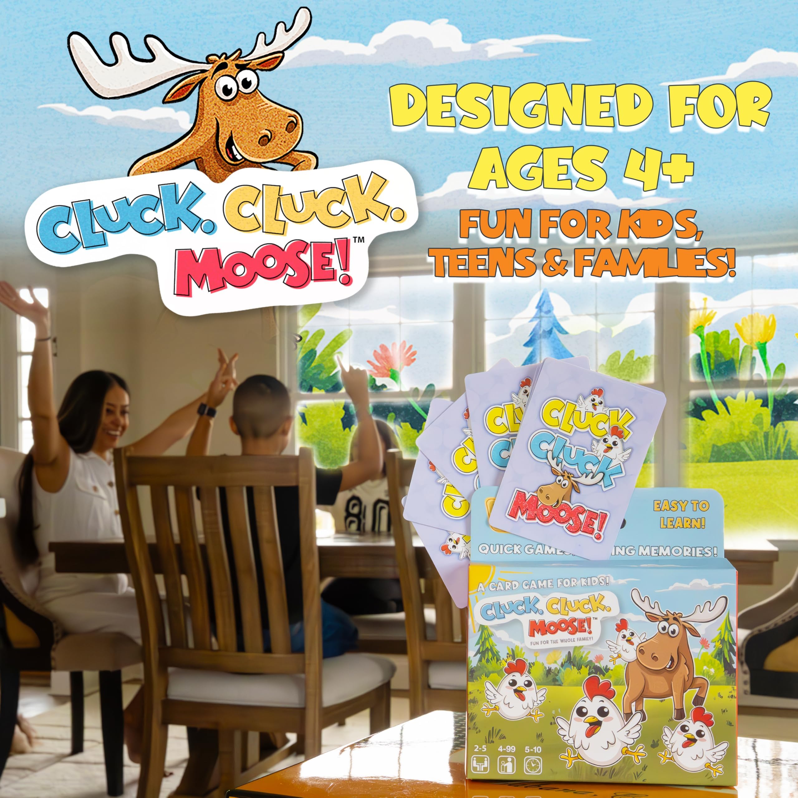 Keeper Chaos Cluck Cluck Moose party time sparks quick laughs