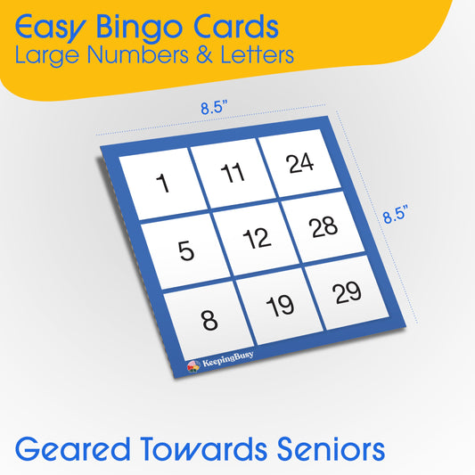 Keeping Busy bingo chips: tactile pieces support engagement during dementia-friendly play.