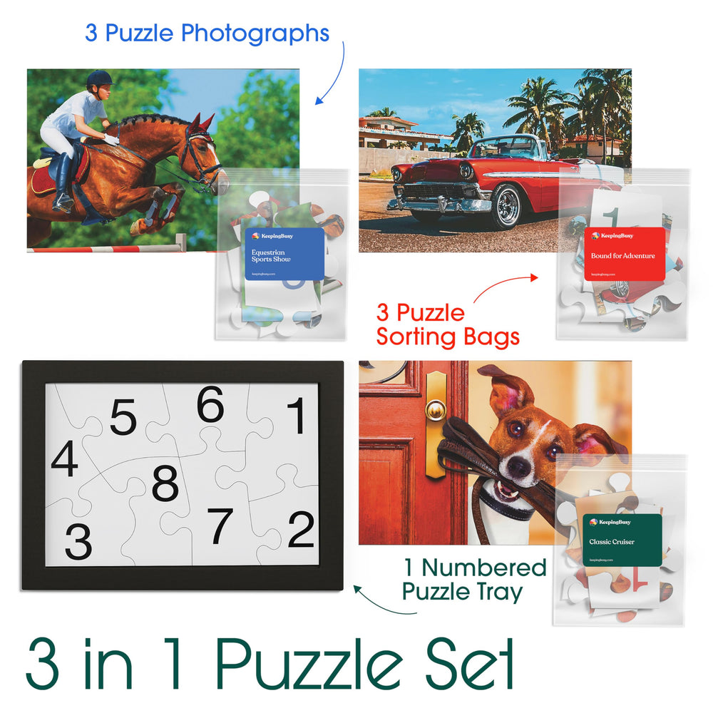 Keeping Busy senior puzzles; large board facilitates stress-free problem solving.