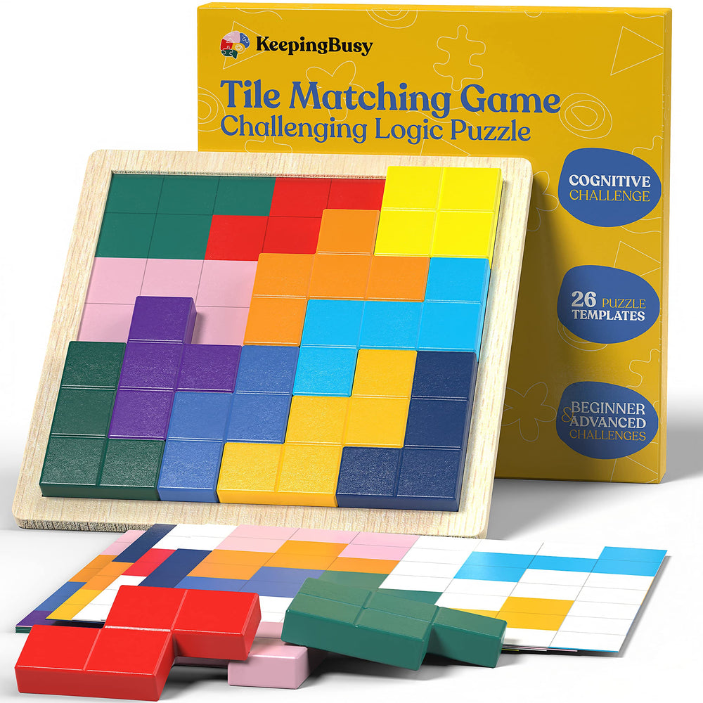 Keeping Busy tile matching board with colorful pieces for seniors to boost focus and dexterity.