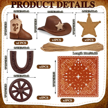 KEE PARTY cowboy boot cake toppers flank the cake for rustic charm