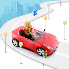 KeepRunning open roof convertible doll car for easy doll entry and exit