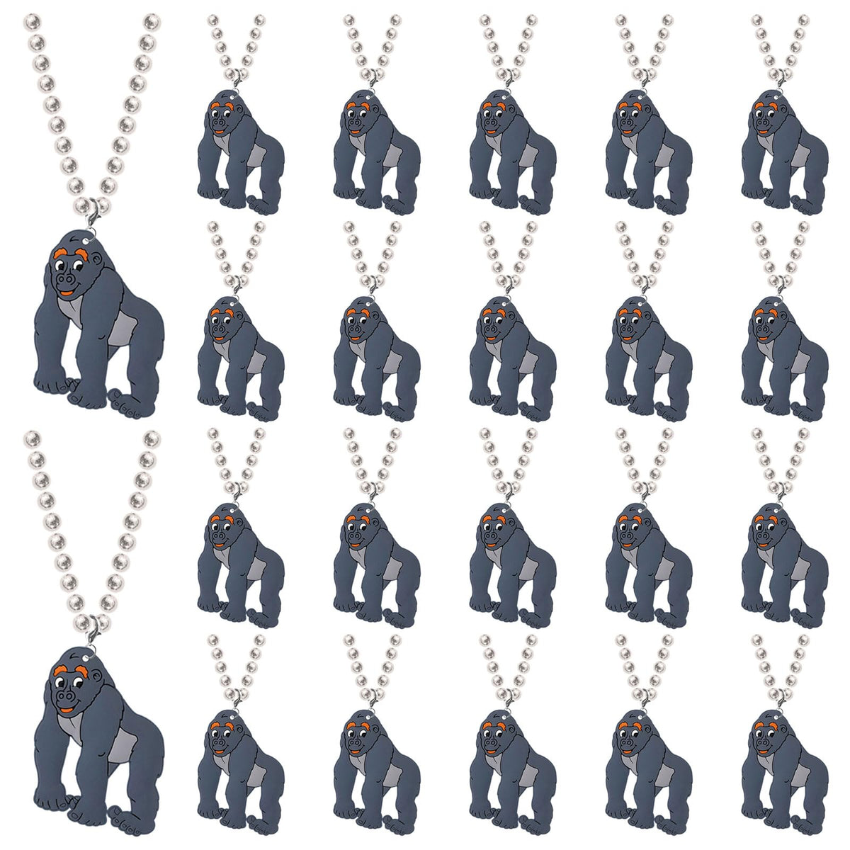 KeeStar gorilla necklace pack 24 as colorful safari party favors for guests