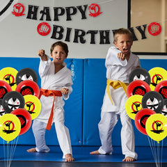 KEFAN Karate balloons bundle provides colorful decor for celebrations.