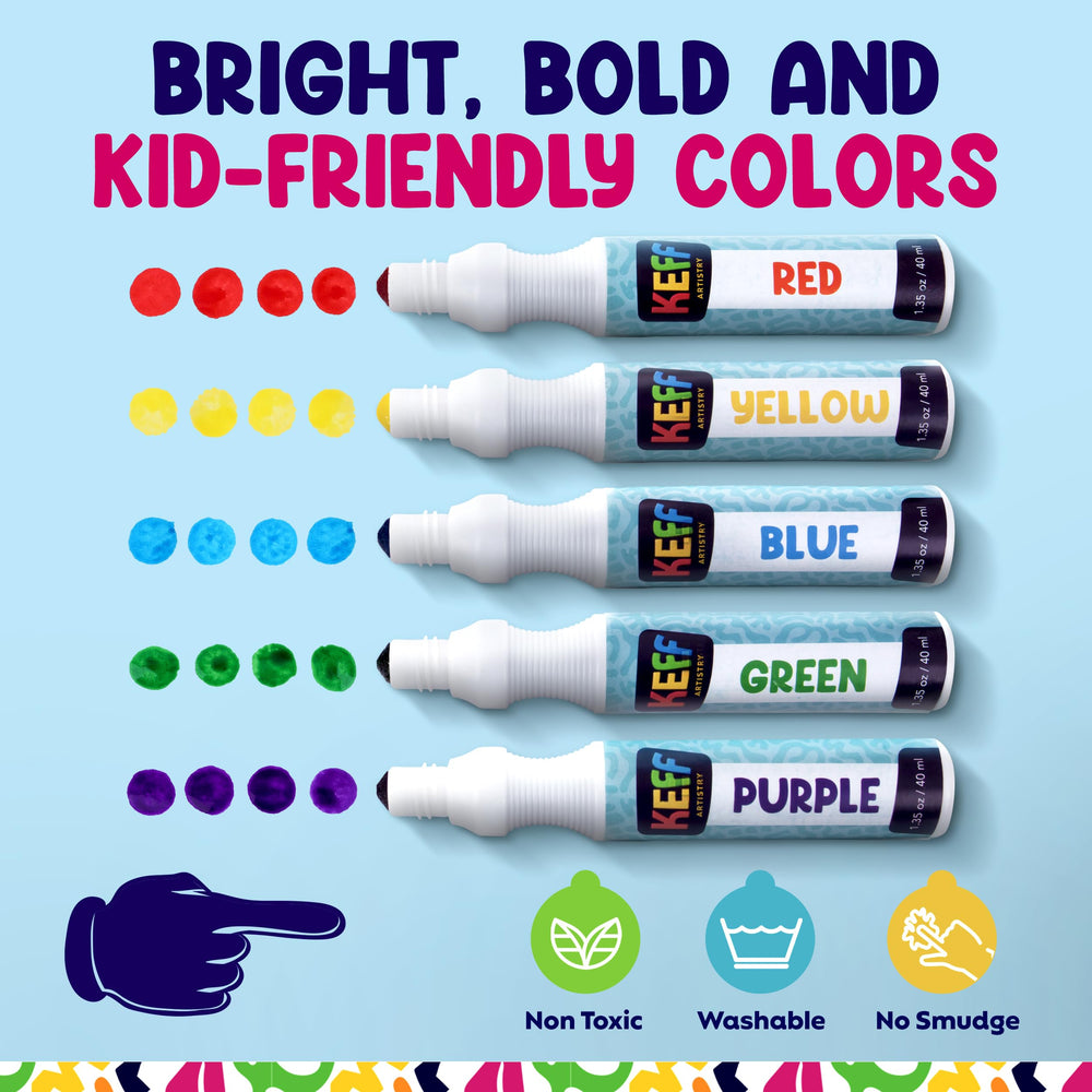 KEFF Dot Art for Kids 300 pom-poms for colorful, imaginative crafts