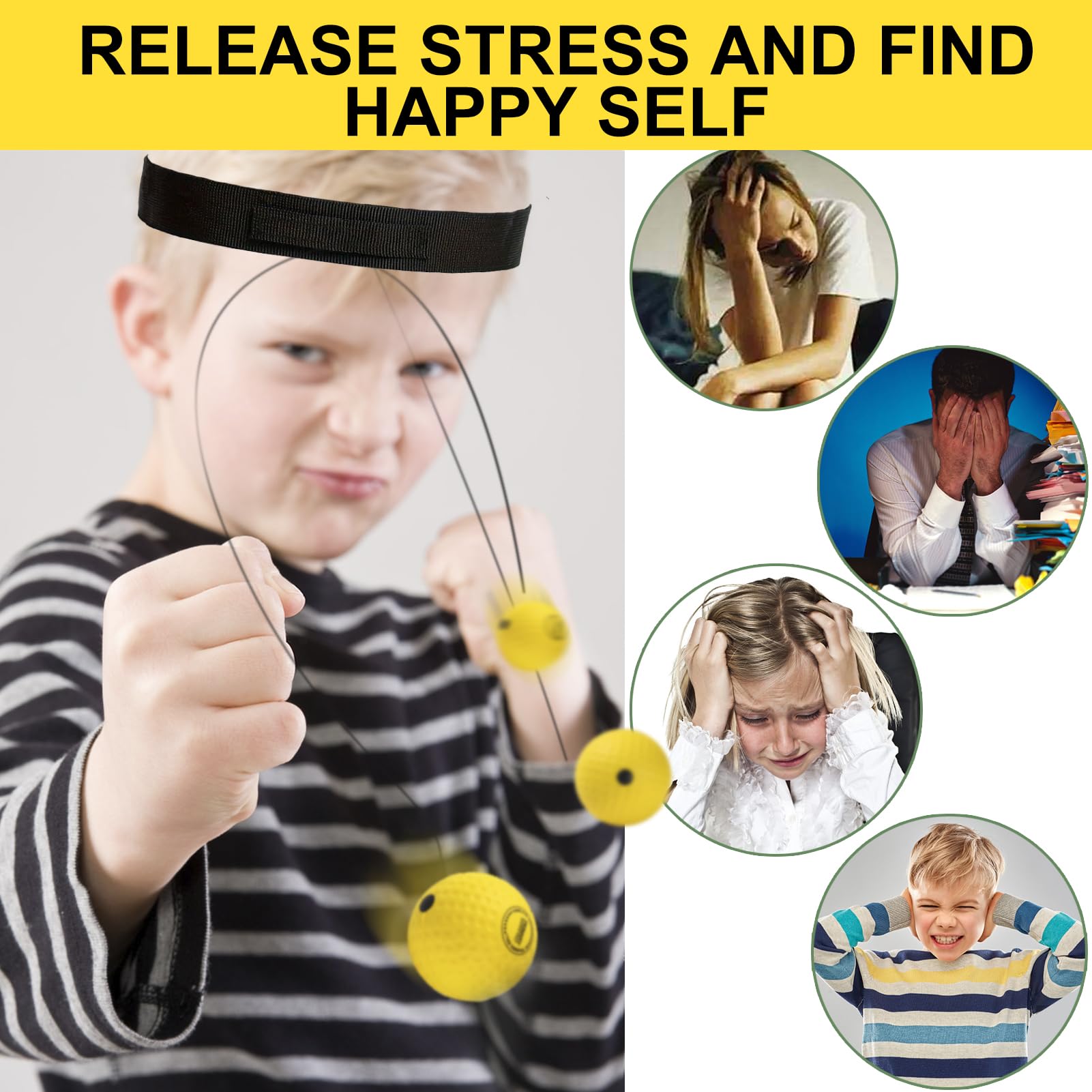 KEIFUKUH Funny Gadgets Ball adjustable headband fits different head sizes for comfortable play.