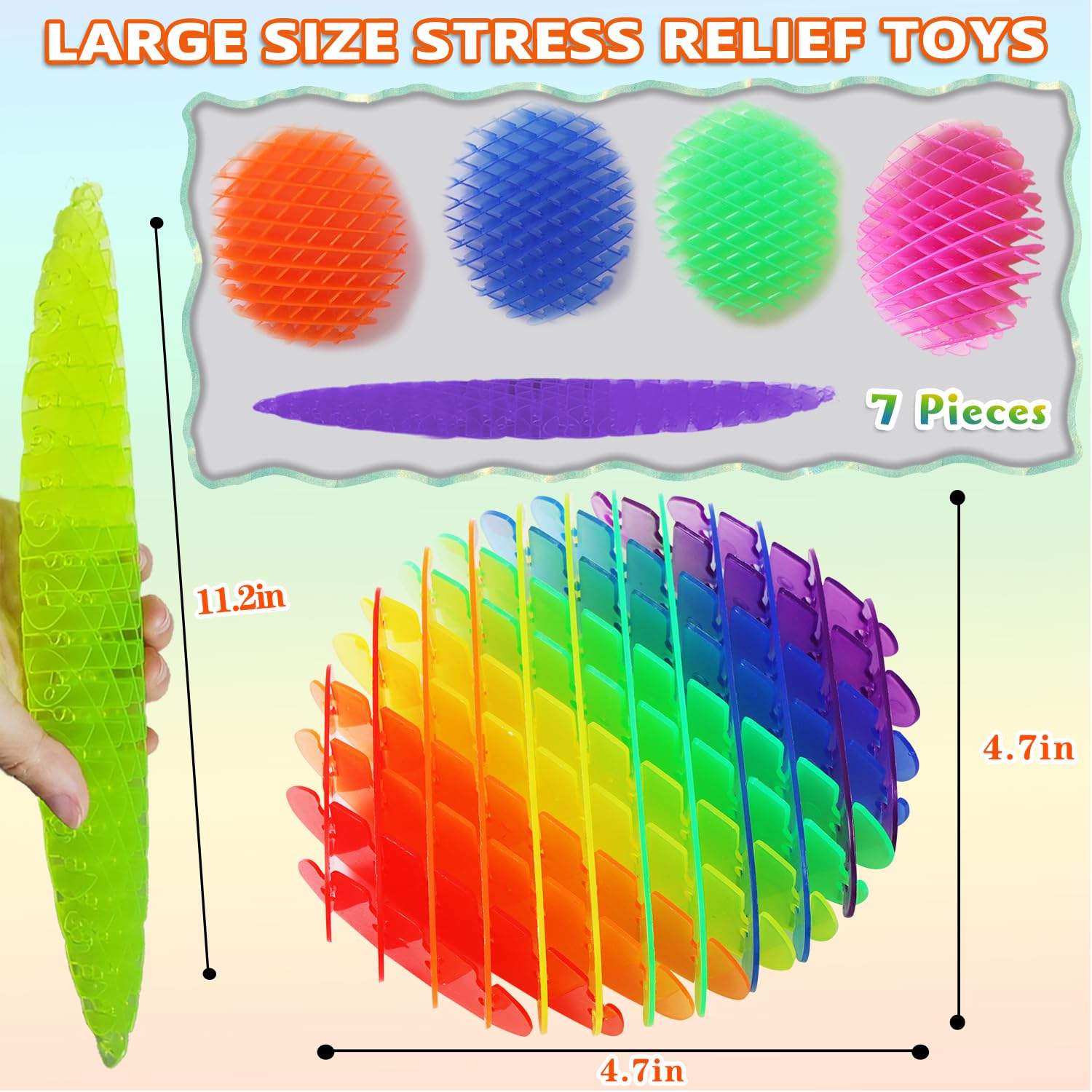 KEJIH Fidget Worm Toy pink blue set ideal for classroom or home use