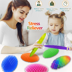 KEJIH Fidget Worm Toy green variant emphasizes durability and smooth texture