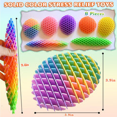 KEJIH Fidget Worm Toy pink, compact pocket-sized anxiety relief on demand.