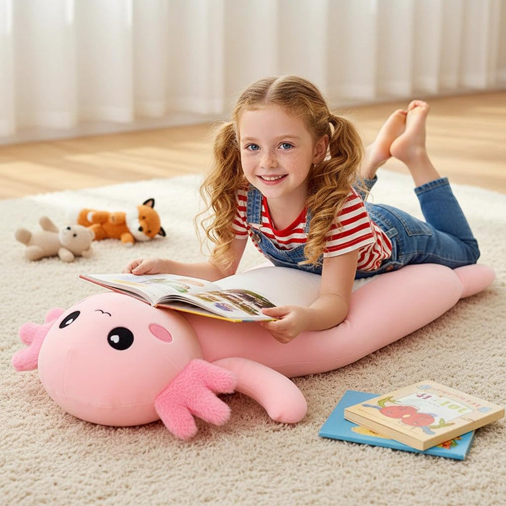 Kekeso axolotl plush as a decorative cushion