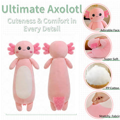 Kekeso axolotl plush embroidery highlights cute lifelike features