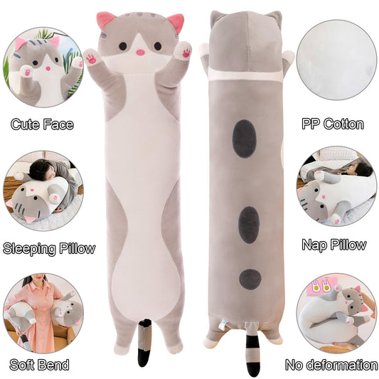 Kekeso cat pillow long body for side sleepers helps align spine.
