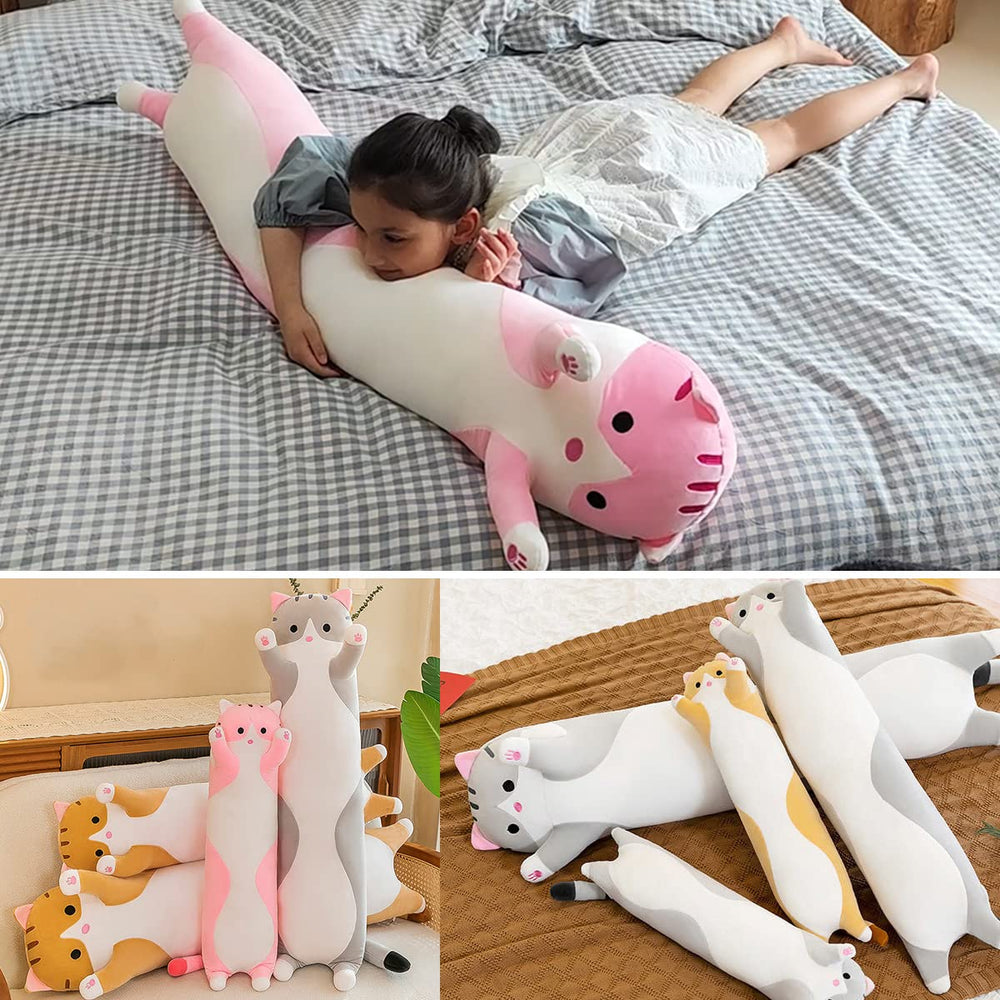Kekeso cat pillow serves as sofa decor and cozy accent piece.