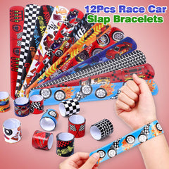 KELENO race car slap bracelets in 12 designs for play