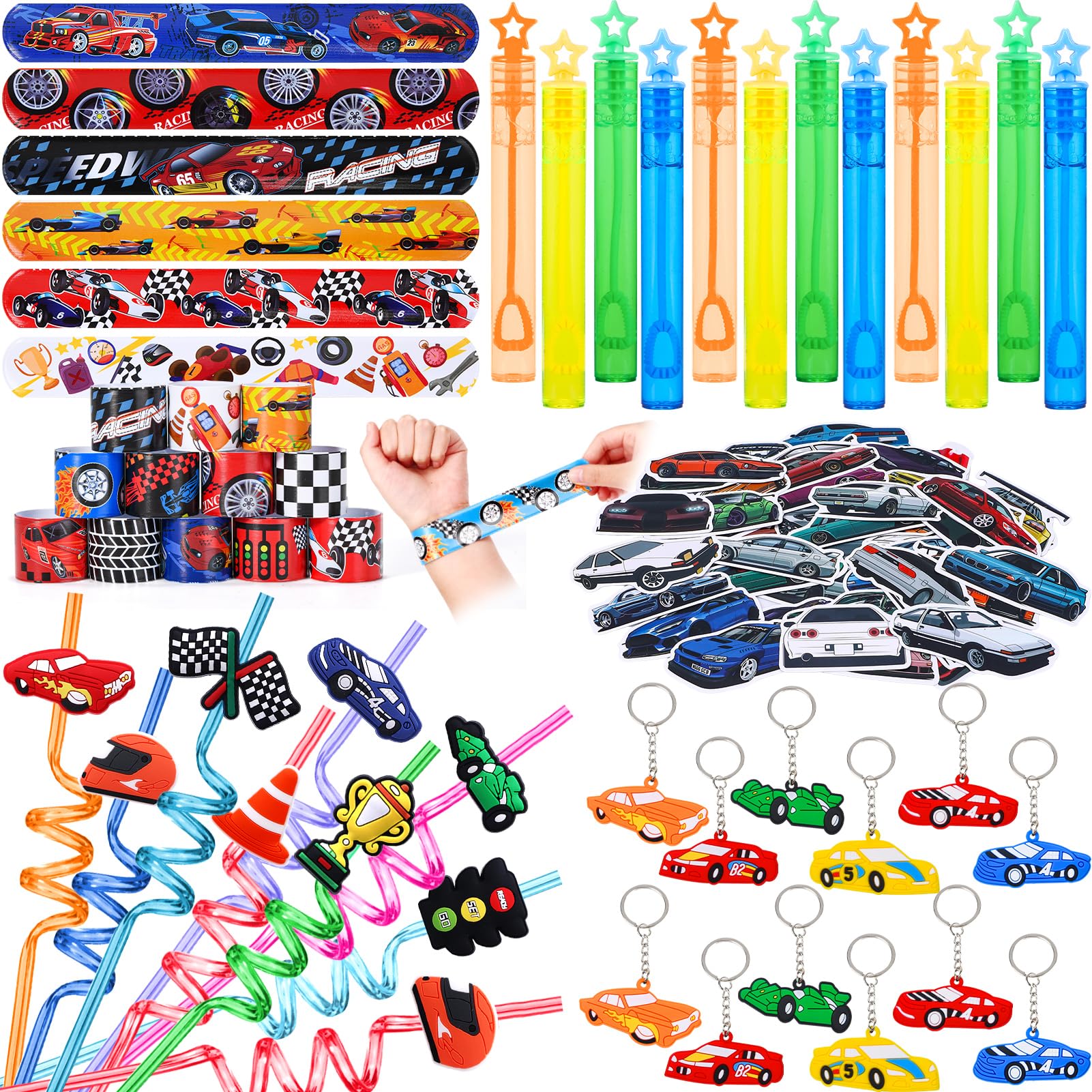 KELENO race car stickers for party favors; waterproof and long-lasting fun