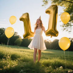 Kelfuoya 11th birthday decor balloon in gold for milestone celebrations
