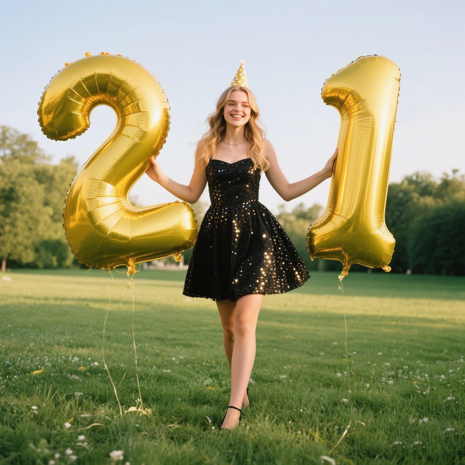Kelfuoya 12th birthday gold balloon ideal for festive photo moments