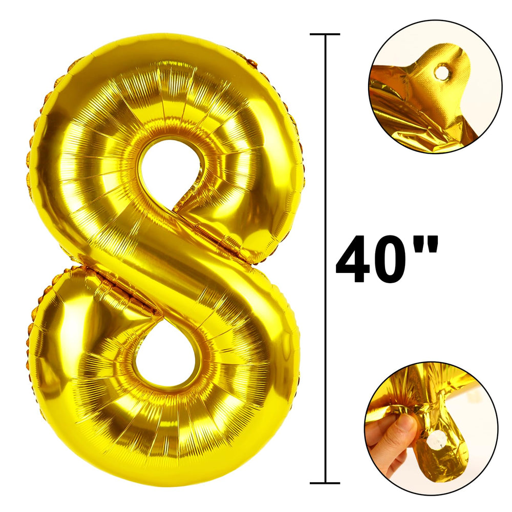 Kelfuoya 18th anniversary gold balloon adds elegant shimmer.