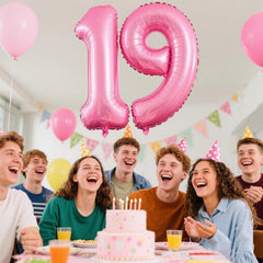 Kelfuoya 40-inch pink number balloon creates a magical party focal point.
