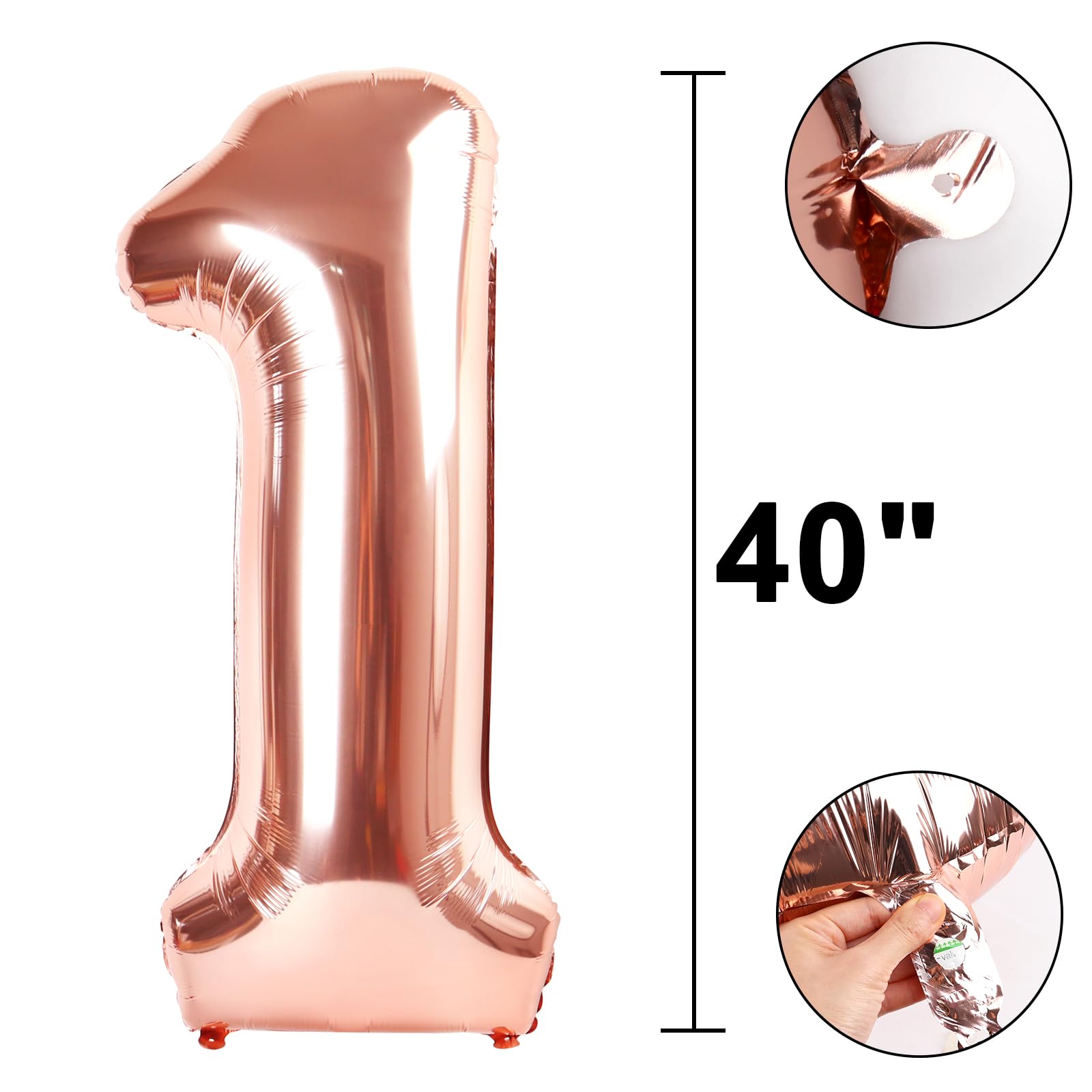 Kelfuoya 21st birthday balloon in rose gold for indoor venues.