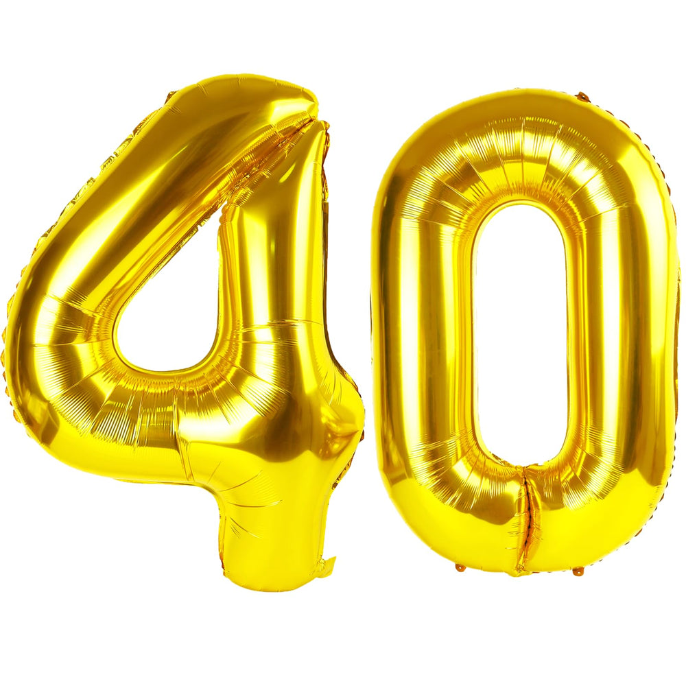 Kelfuoya 40-inch gold number balloon ready for a stunning birthday backdrop