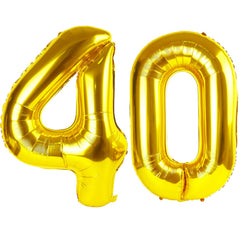 Kelfuoya 40-inch gold number balloon ready for a stunning birthday backdrop