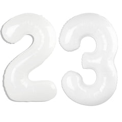 Kelfuoya 40-inch number 23 balloon close-up with glossy Mylar finish for vibrant party visuals