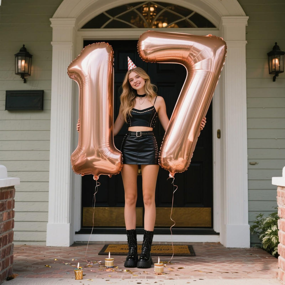 Kelfuoya 40-inch number balloon includes easy inflate straw for quick setup.