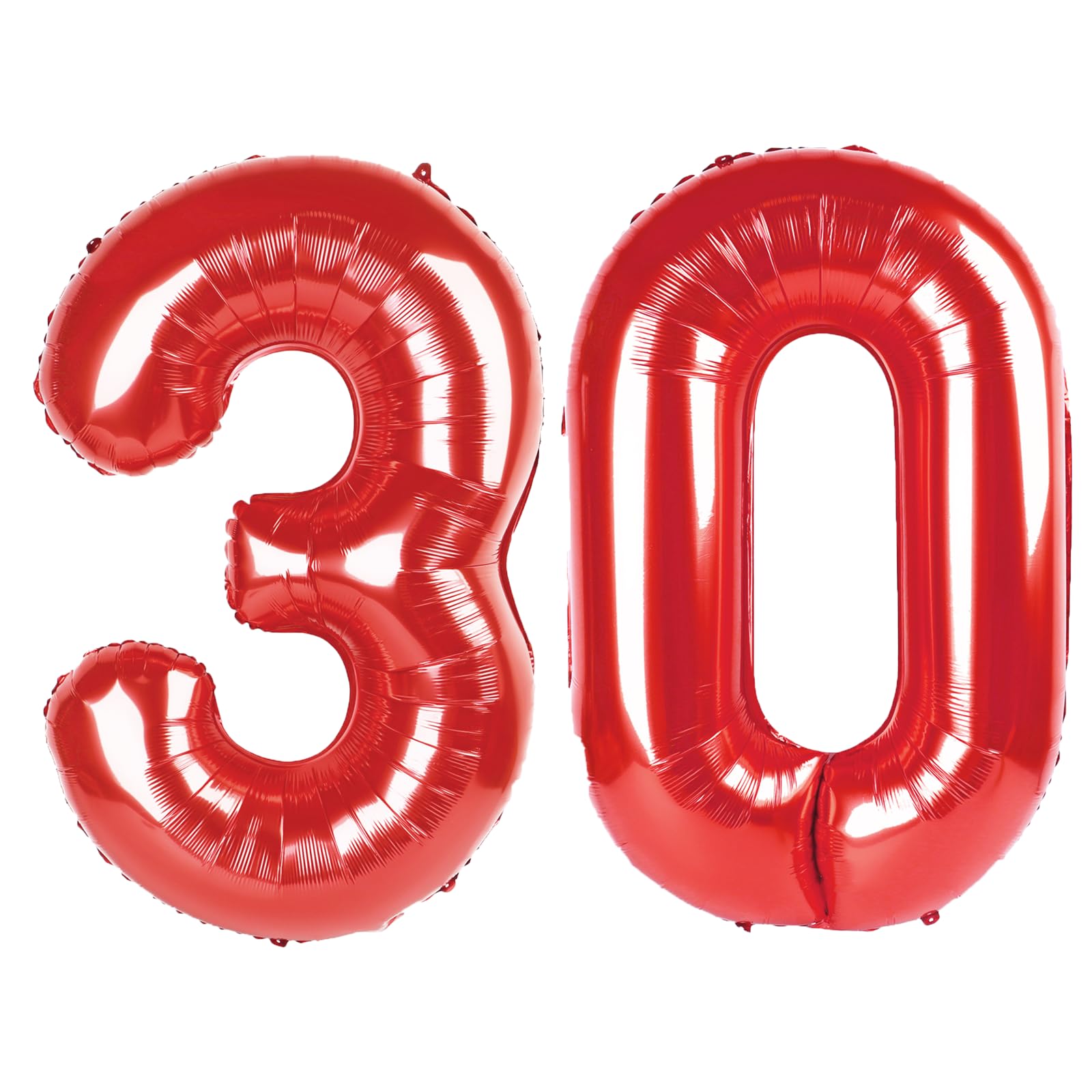 Kelfuoya 40-inch red number 30 balloon for celebrations and photos.