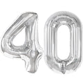 Kelfuoya 40-inch silver number balloon on display for a striking party backdrop.