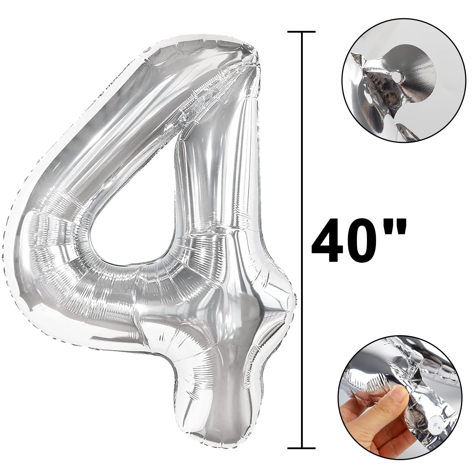 Kelfuoya 40-inch silver balloon adds elegance to weddings and anniversaries.