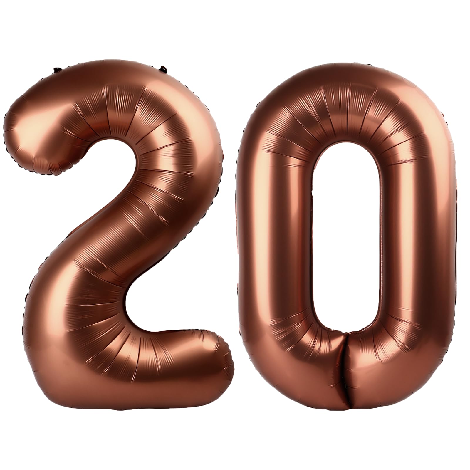 Kelfuoya 40in dark brown number 20 balloon creates an elegant birthday focal point.