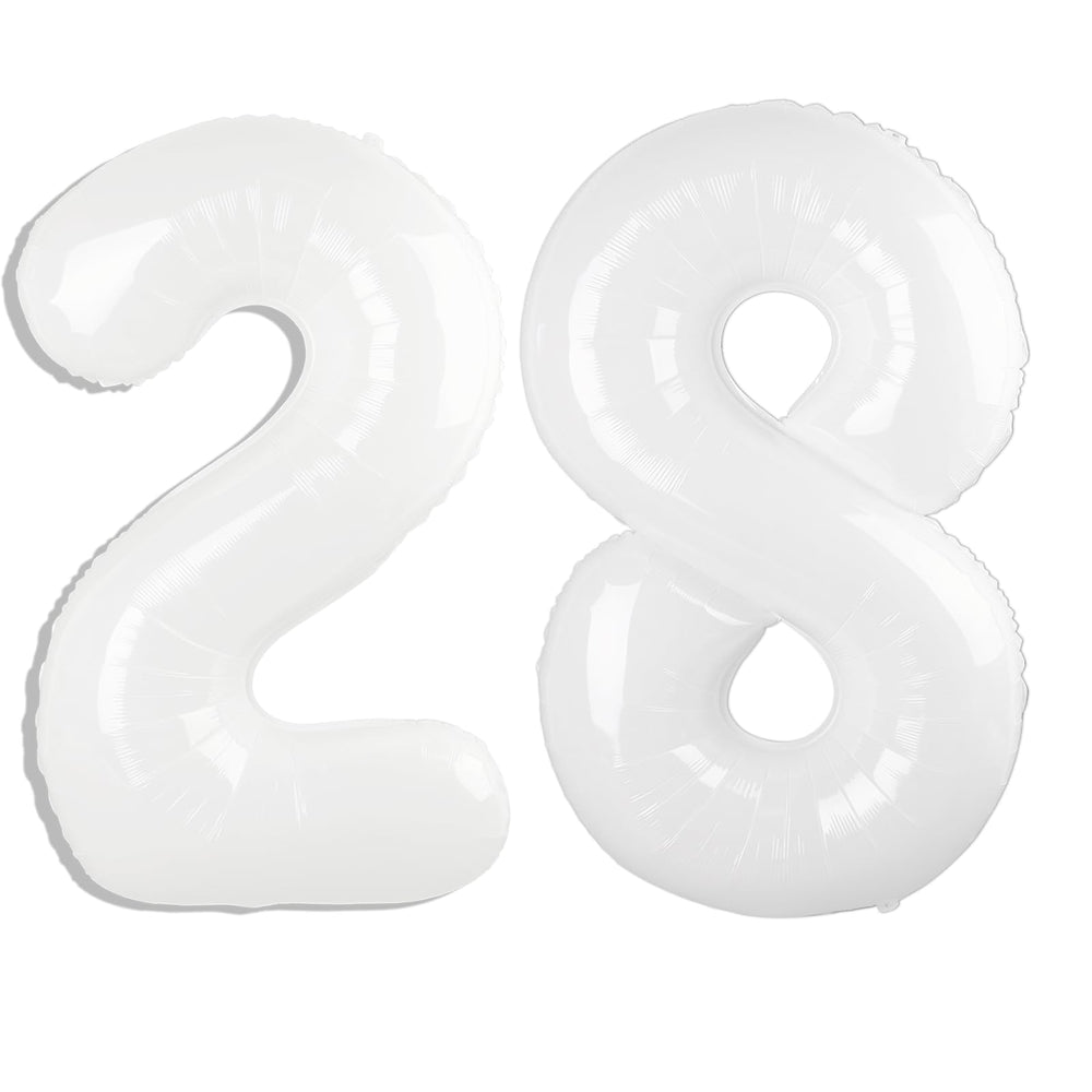 Kelfuoya 40in white 28 balloon ready for wall display at celebrations.
