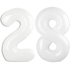 Kelfuoya 40in white 28 balloon ready for wall display at celebrations.