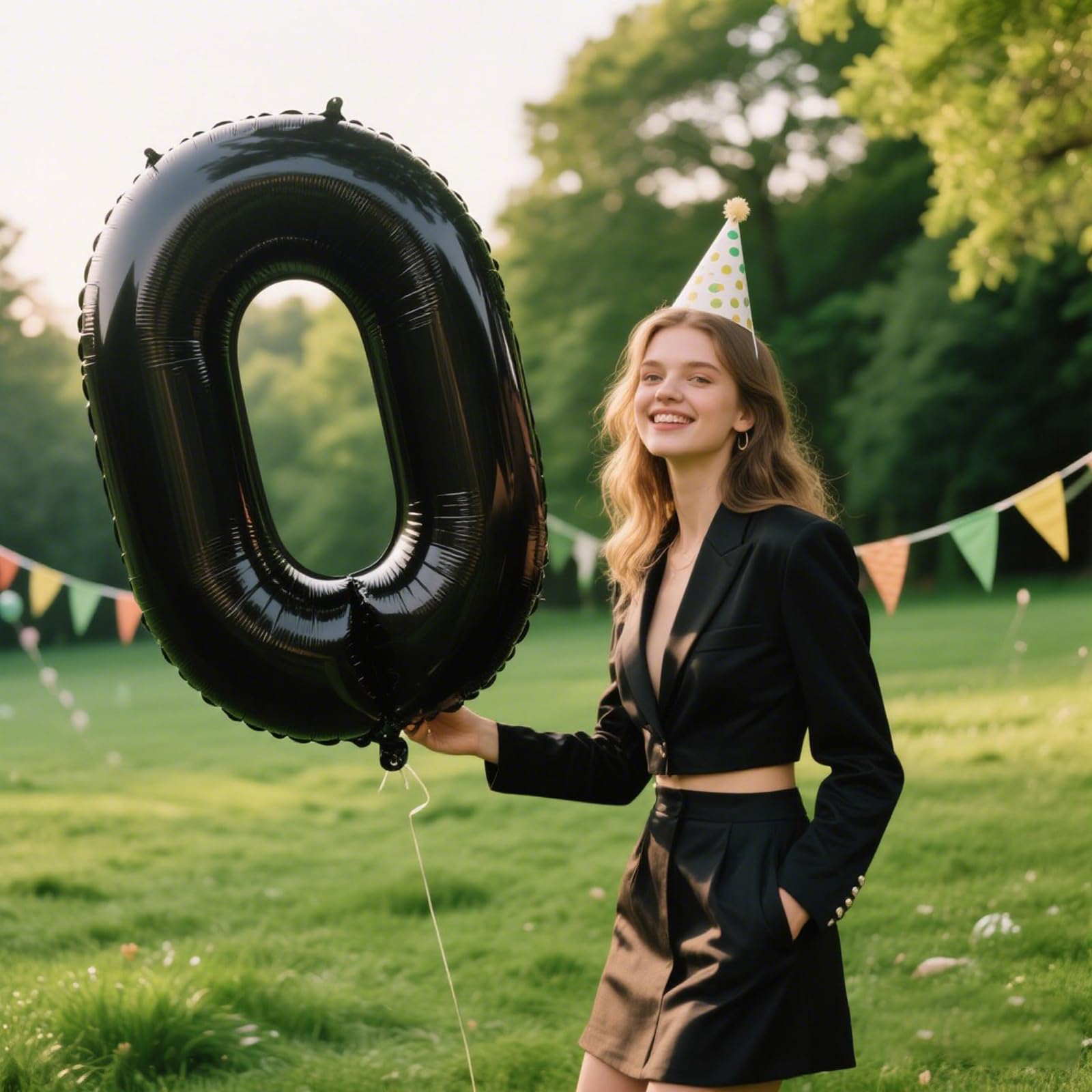 Kelfuoya 40-inch black 0 balloon inflation setup for easy decor.