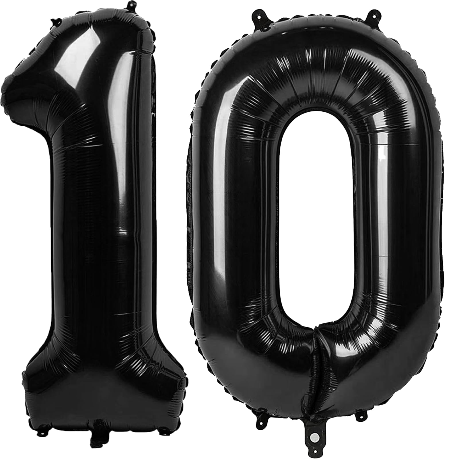 Kelfuoya 40-inch black number 10 balloon as bold birthday centerpiece backdrop.