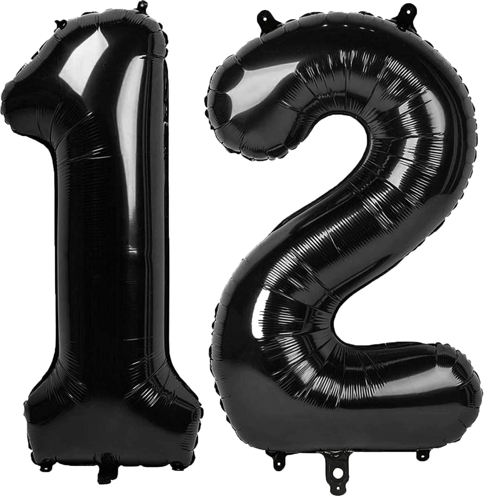 Kelfuoya 40-inch black number 12 balloon for bold party backdrops.