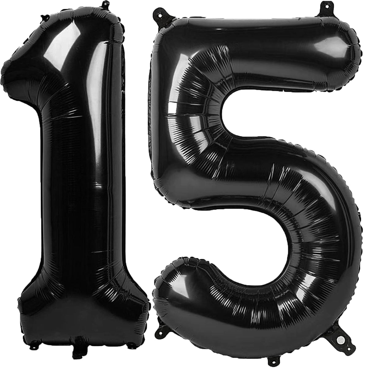 Kelfuoya 40-inch black 15 balloon, bold centerpiece for birthdays and anniversaries.